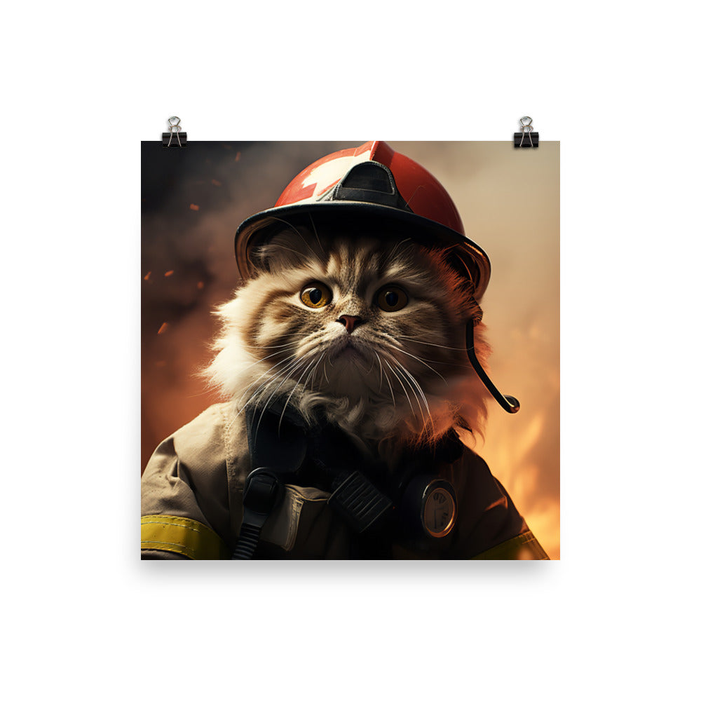 Persian Firefighter Photo paper poster - PosterfyAI.com