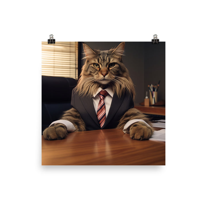 Maine Coon Sales Consultant Photo paper poster - PosterfyAI.com
