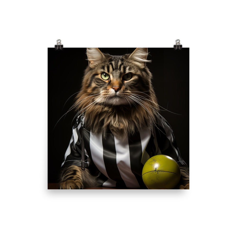 Maine Coon Referee Photo paper poster - PosterfyAI.com