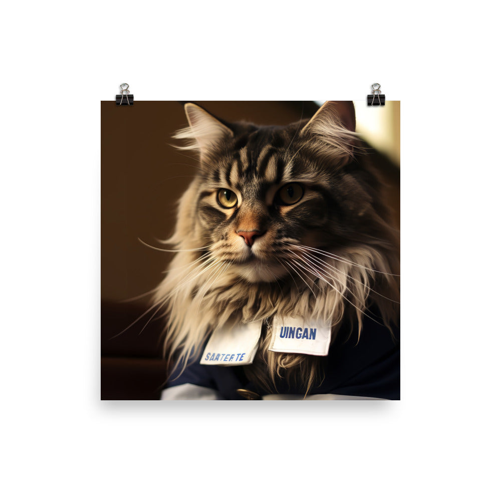 Maine Coon Mail Carrier Photo paper poster - PosterfyAI.com