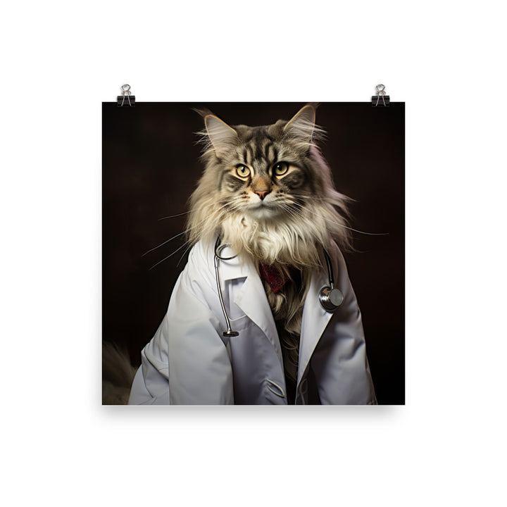 Maine Coon Doctor Photo paper poster - PosterfyAI.com