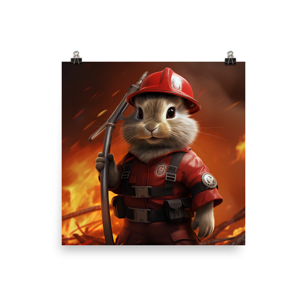 Lionhead Firefighter Photo paper poster - PosterfyAI.com