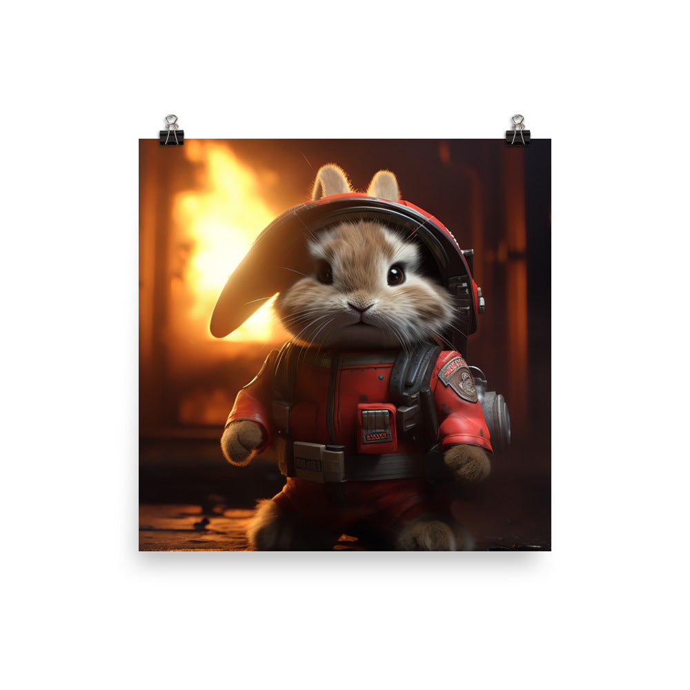 Lionhead Firefighter Photo paper poster - PosterfyAI.com