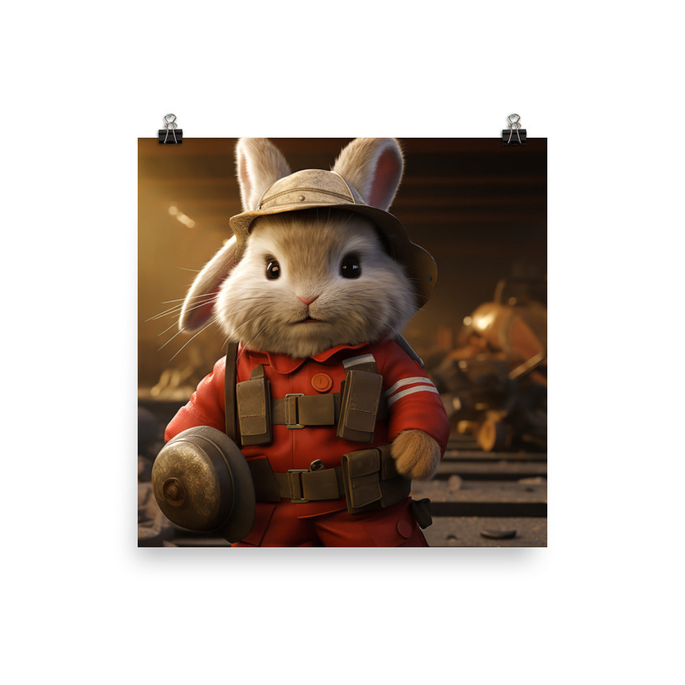 Lionhead Firefighter Photo paper poster - PosterfyAI.com