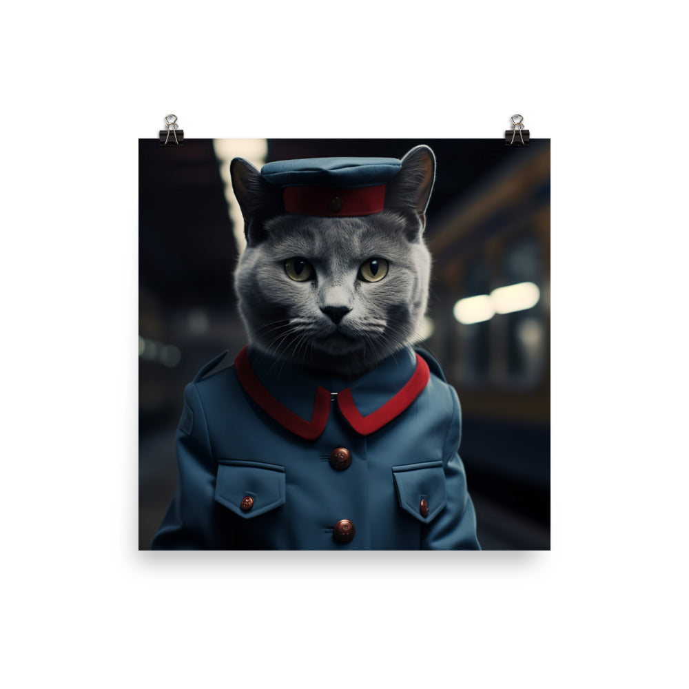 Russian Blue Transit Operator Photo paper poster - PosterfyAI.com