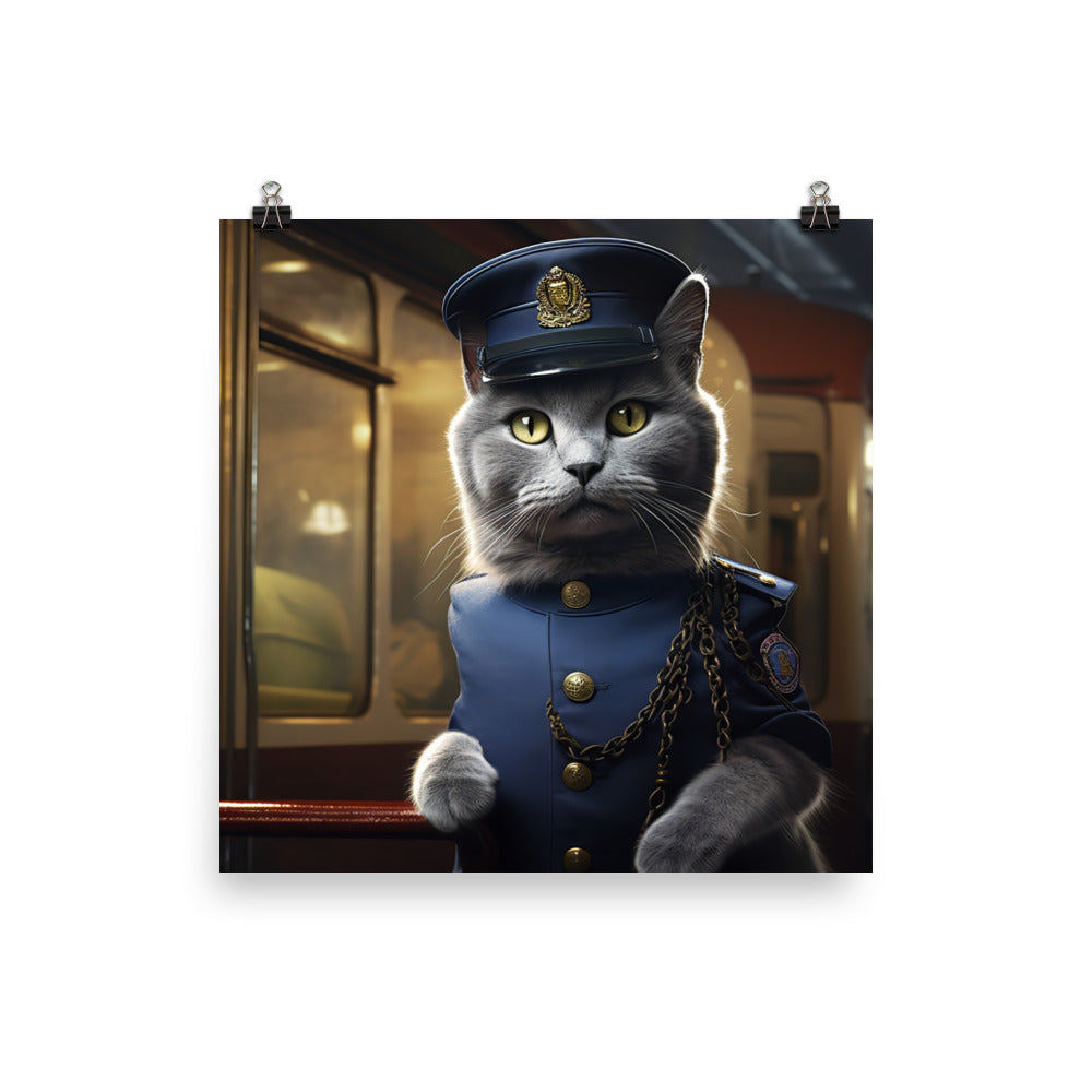 Russian Blue Transit Operator Photo paper poster - PosterfyAI.com