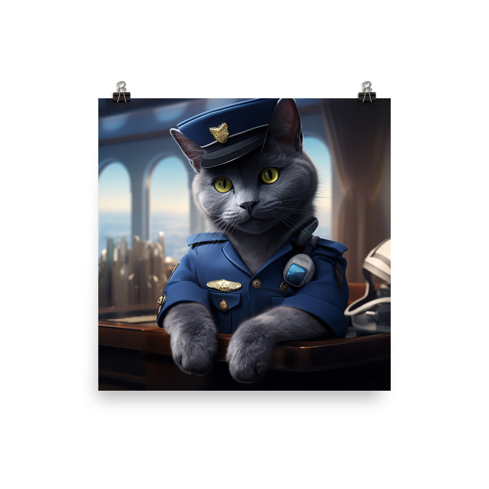 Russian Blue Cabin Crew Photo paper poster - PosterfyAI.com