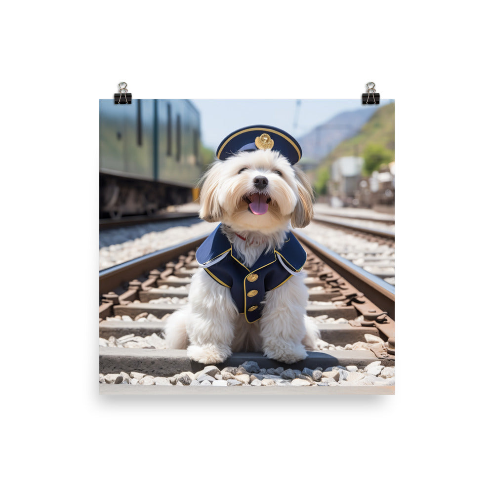 Lhasa Apso Transit Operator Photo paper poster - PosterfyAI.com