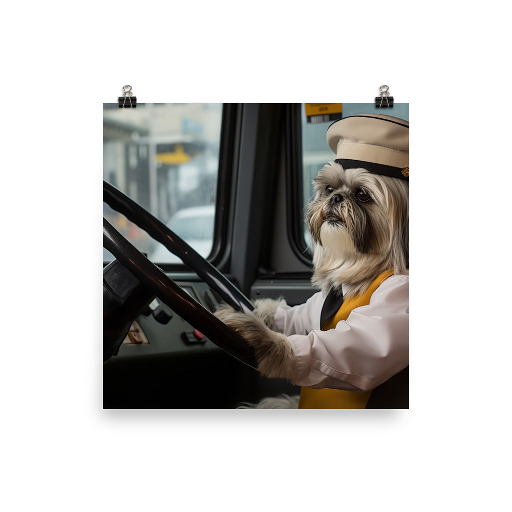 Lhasa Apso Transit Operator Photo paper poster - PosterfyAI.com