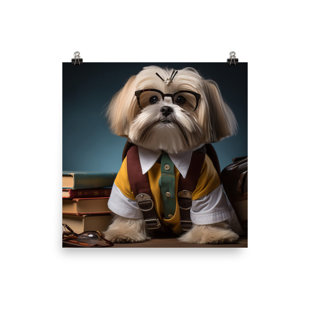 Lhasa Apso Student Photo paper poster - PosterfyAI.com