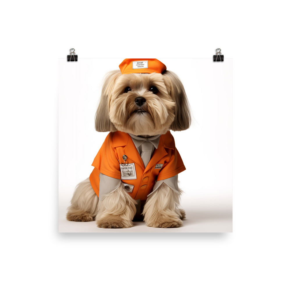 Lhasa Apso Prison Officer Photo paper poster - PosterfyAI.com