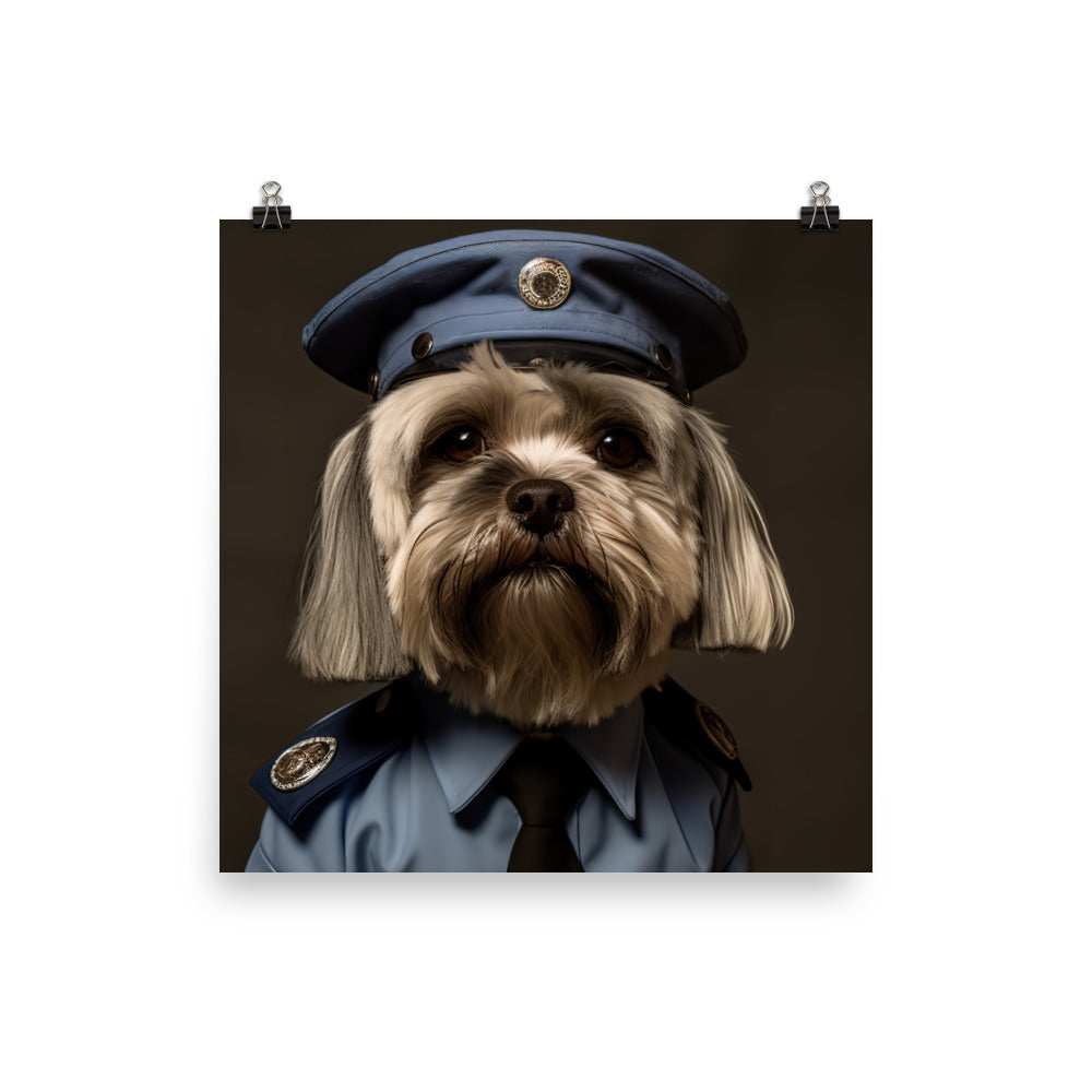 Lhasa Apso Prison Officer Photo paper poster - PosterfyAI.com