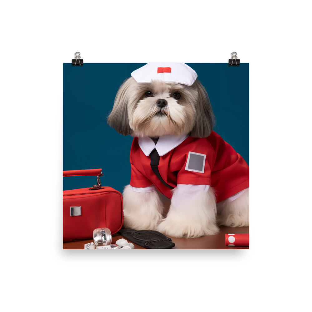 Lhasa Apso Paramedic Photo paper poster - PosterfyAI.com