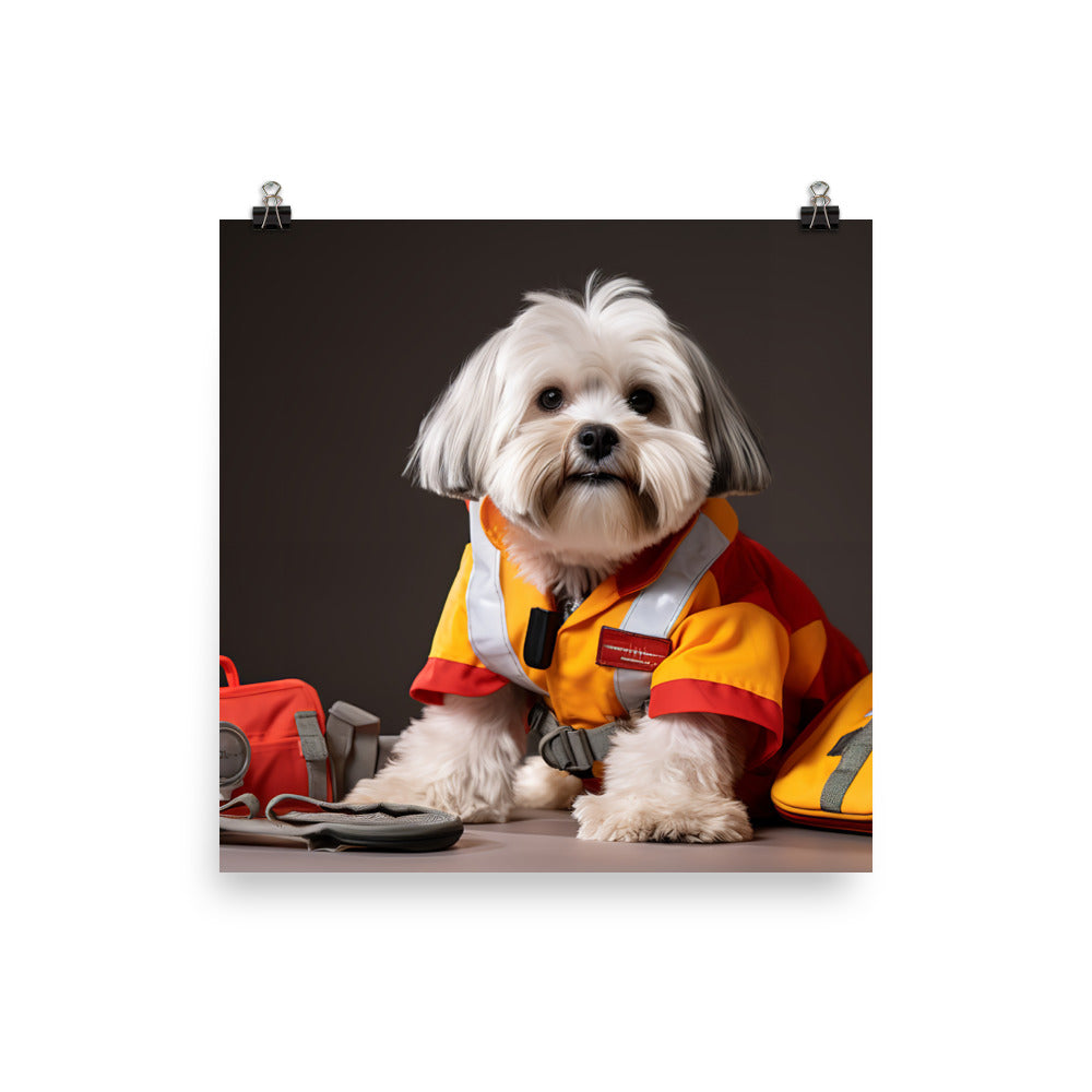 Lhasa Apso Paramedic Photo paper poster - PosterfyAI.com