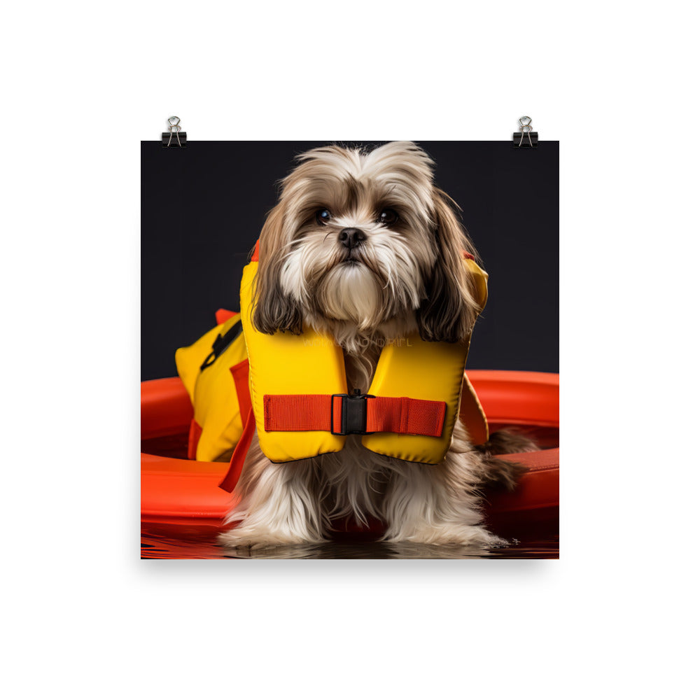 Lhasa Apso Lifeguard Photo paper poster - PosterfyAI.com