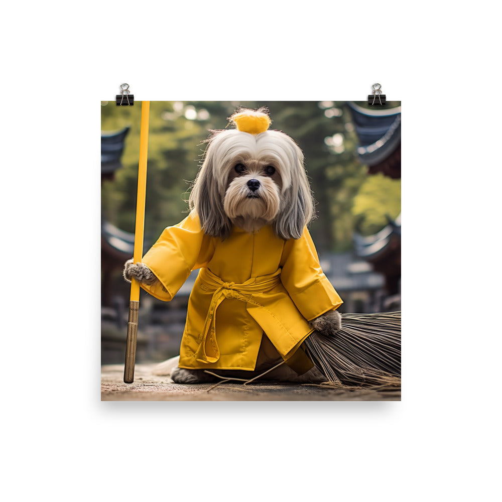 Lhasa Apso Janitor Photo paper poster - PosterfyAI.com
