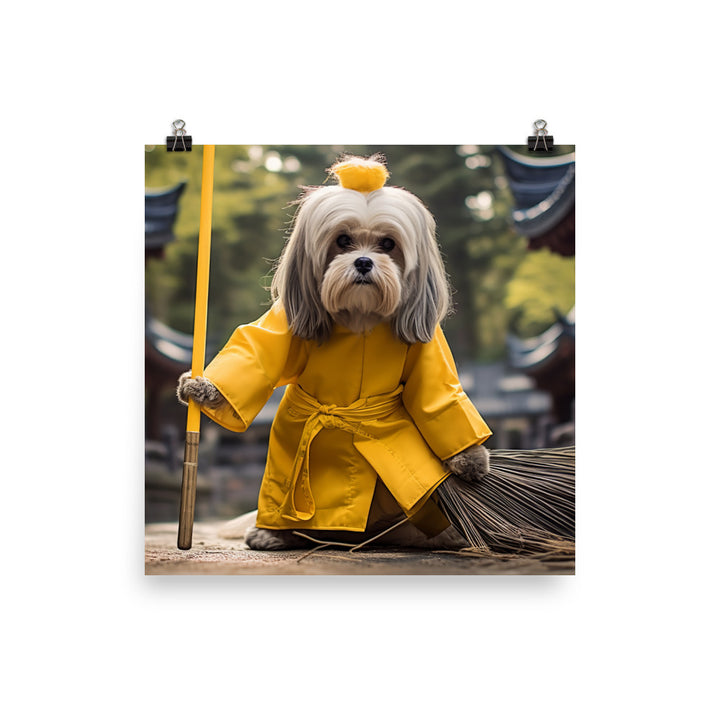 Lhasa Apso Janitor Photo paper poster - PosterfyAI.com