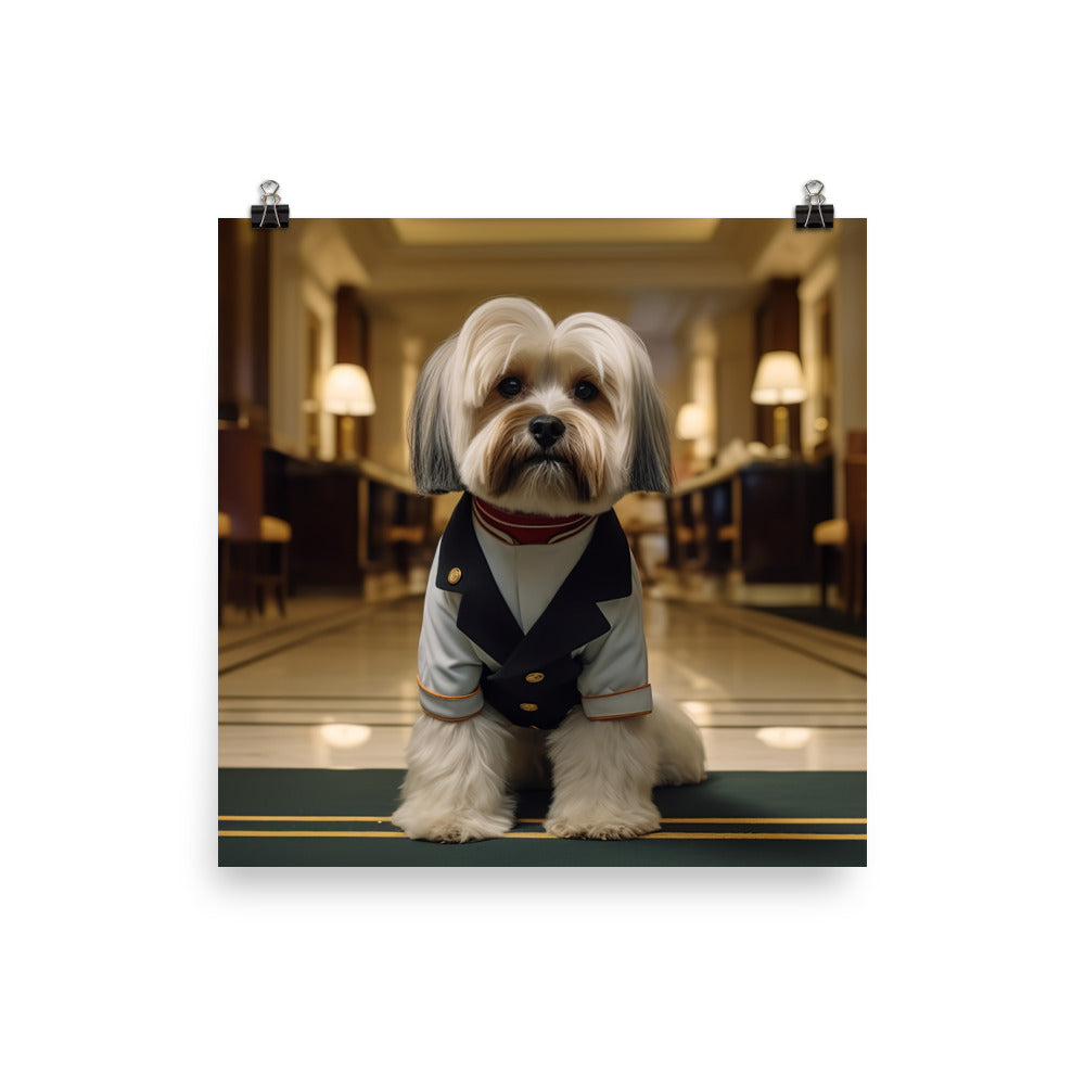 Lhasa Apso Hotel Staff Photo paper poster - PosterfyAI.com