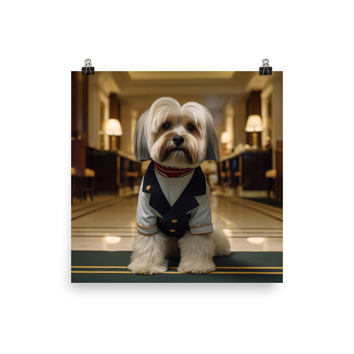 Lhasa Apso Hotel Staff Photo paper poster - PosterfyAI.com