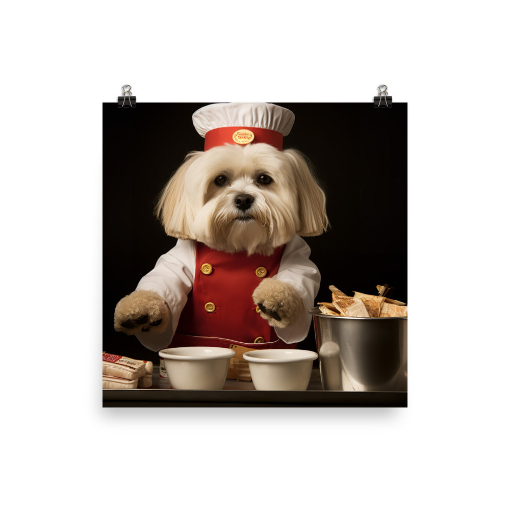 Lhasa Apso Fast Food Crew Photo paper poster - PosterfyAI.com