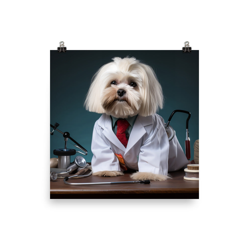 Lhasa Apso Doctor Photo paper poster - PosterfyAI.com