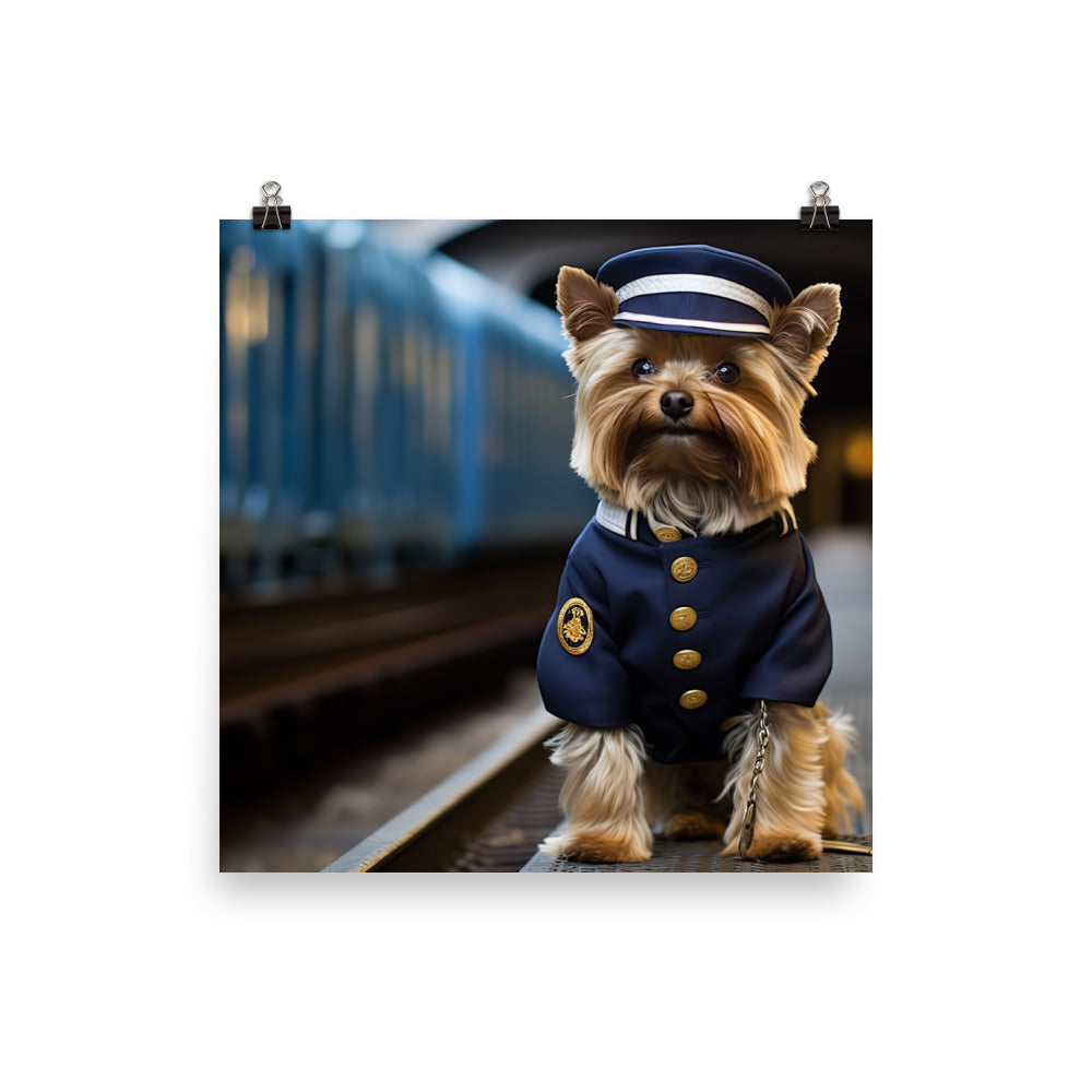 Yorkshire Terrier Transit Operator Photo paper poster - PosterfyAI.com