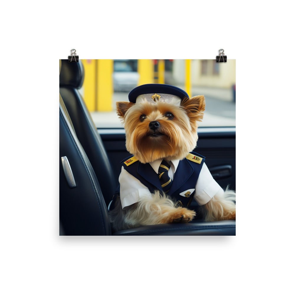 Yorkshire Terrier Transit Operator Photo paper poster - PosterfyAI.com