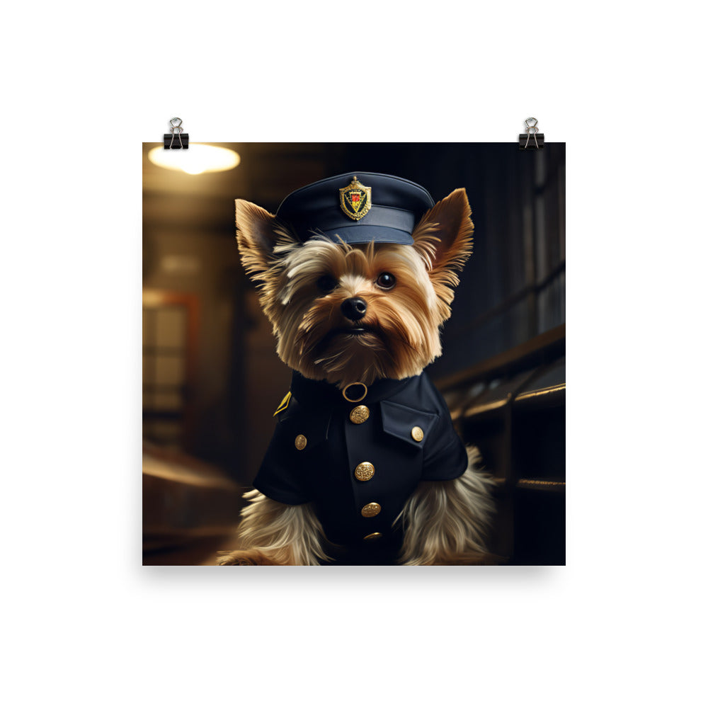 Yorkshire Terrier Security Officer Photo paper poster - PosterfyAI.com