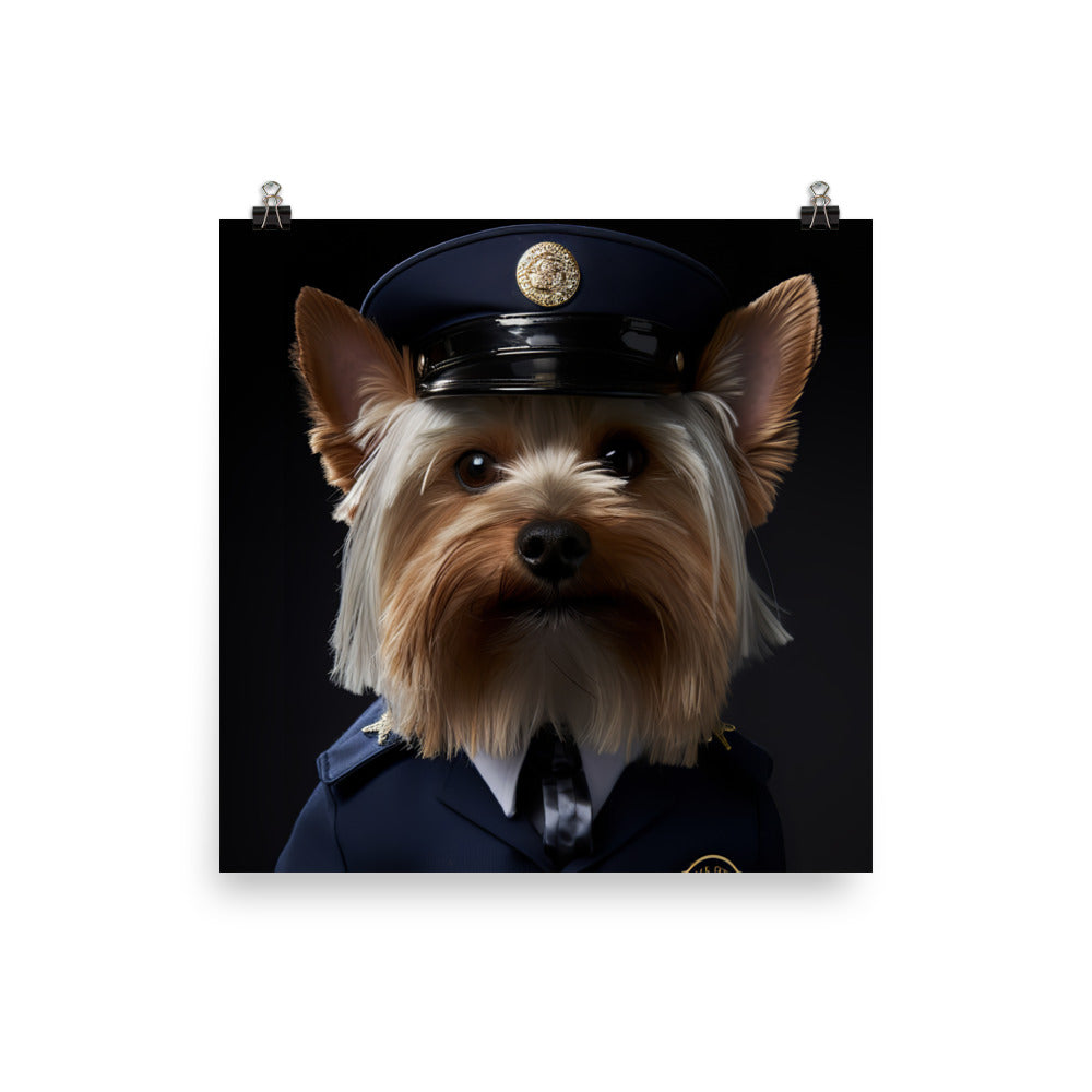 Yorkshire Terrier Prison Officer Photo paper poster - PosterfyAI.com
