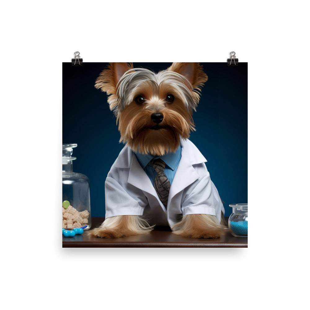 Yorkshire Terrier Pharmacist Photo paper poster - PosterfyAI.com