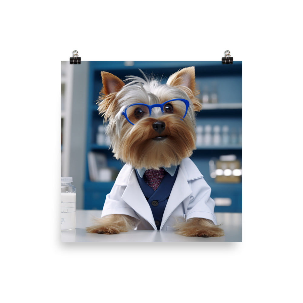Yorkshire Terrier Pharmacist Photo paper poster - PosterfyAI.com