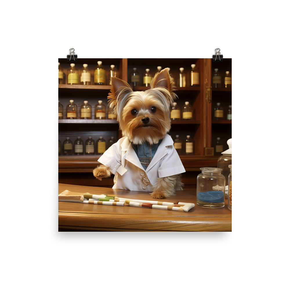 Yorkshire Terrier Pharmacist Photo paper poster - PosterfyAI.com