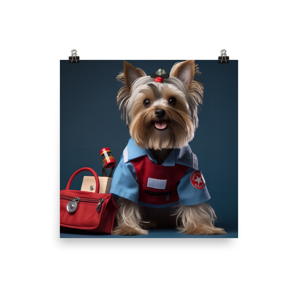 Yorkshire Terrier Paramedic Photo paper poster - PosterfyAI.com