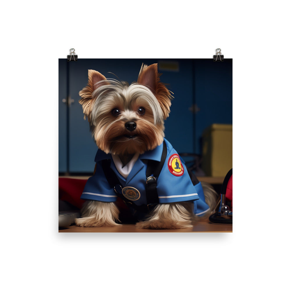 Yorkshire Terrier Paramedic Photo paper poster - PosterfyAI.com