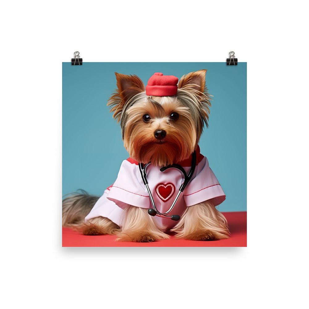Yorkshire Terrier Nurse Photo paper poster - PosterfyAI.com