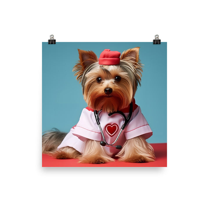 Yorkshire Terrier Nurse Photo paper poster - PosterfyAI.com