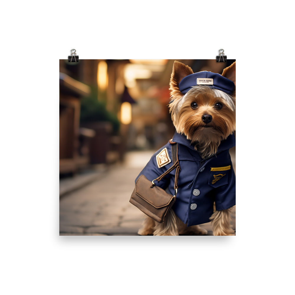 Yorkshire Terrier Mail Carrier Photo paper poster - PosterfyAI.com