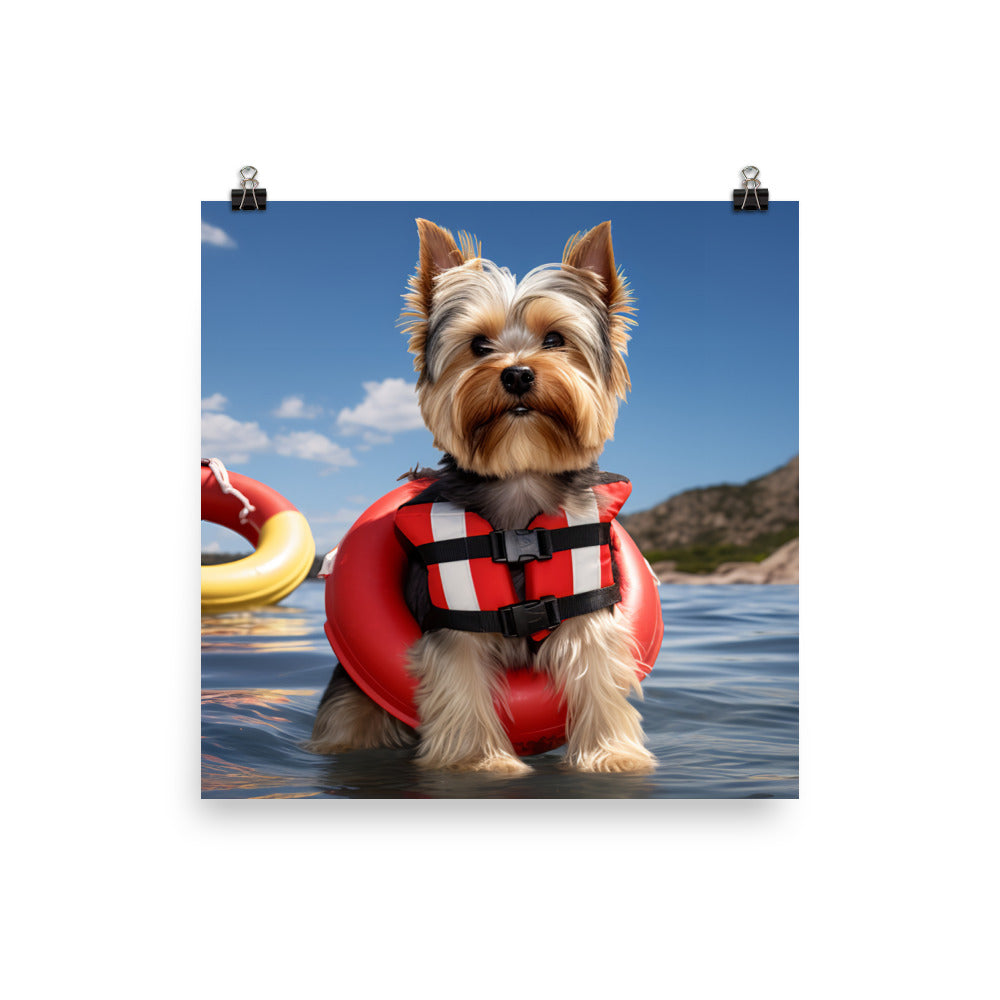 Yorkshire Terrier Lifeguard Photo paper poster - PosterfyAI.com