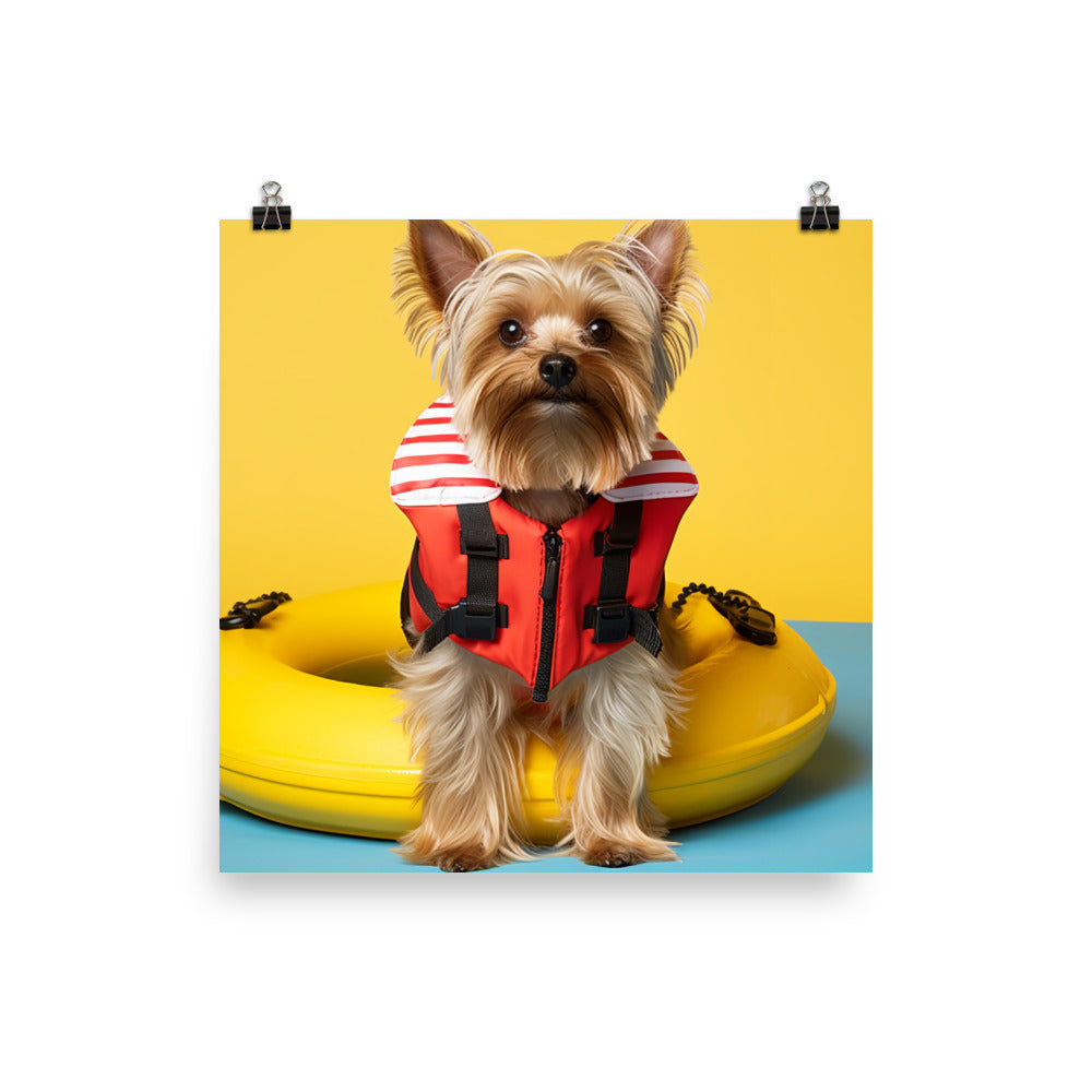Yorkshire Terrier Lifeguard Photo paper poster - PosterfyAI.com