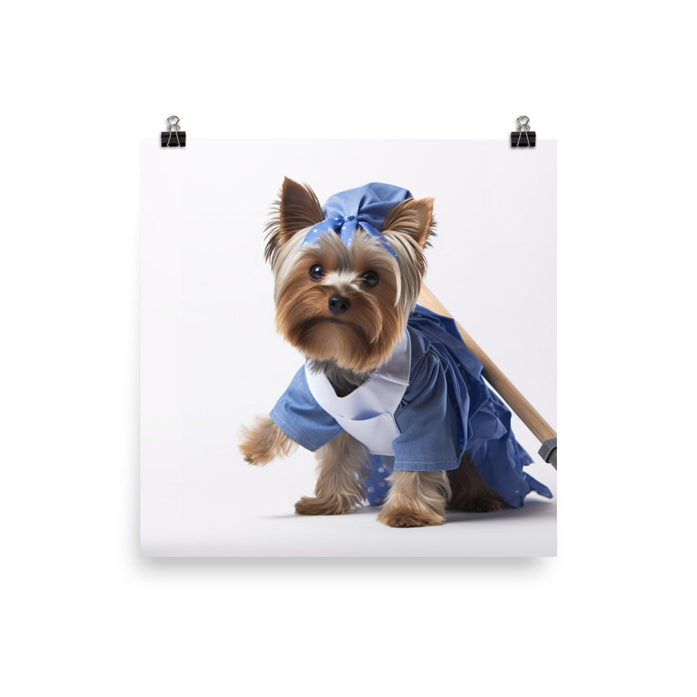 Yorkshire Terrier Janitor Photo paper poster - PosterfyAI.com