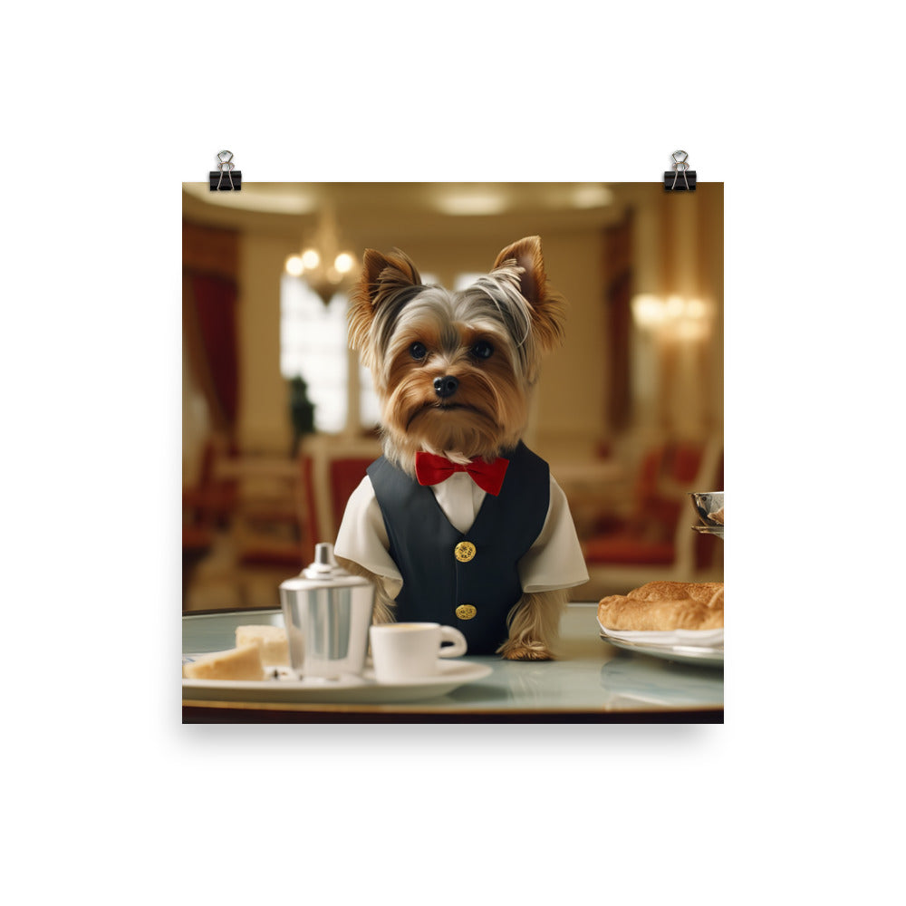 Yorkshire Terrier Hotel Staff Photo paper poster - PosterfyAI.com