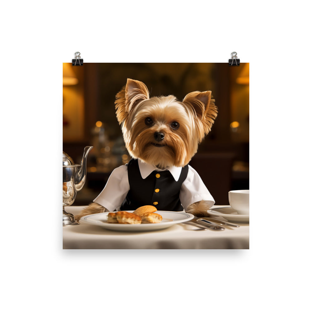 Yorkshire Terrier Hotel Staff Photo paper poster - PosterfyAI.com