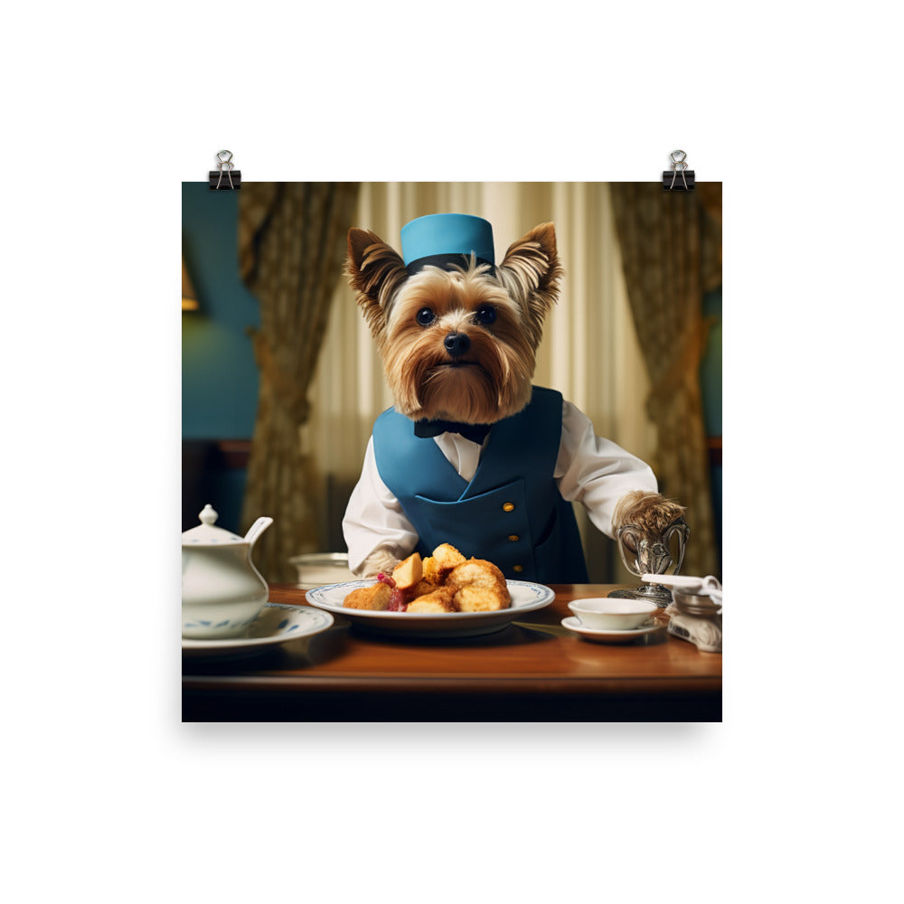 Yorkshire Terrier Hotel Staff Photo paper poster - PosterfyAI.com