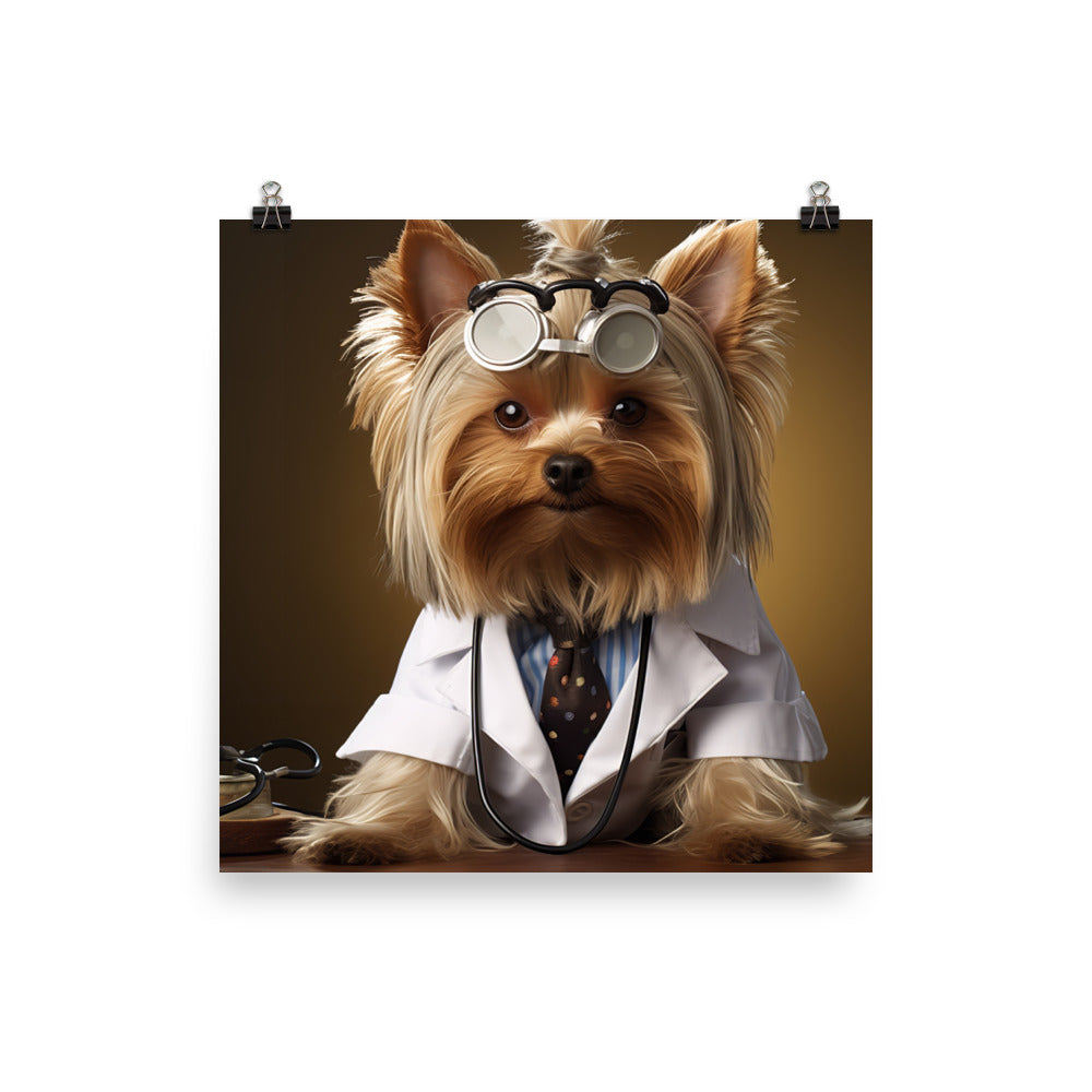 Yorkshire Terrier Doctor Photo paper poster - PosterfyAI.com