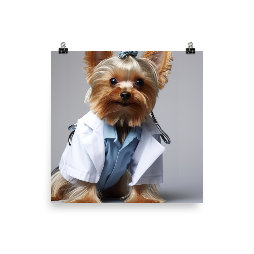 Yorkshire Terrier Doctor Photo paper poster - PosterfyAI.com