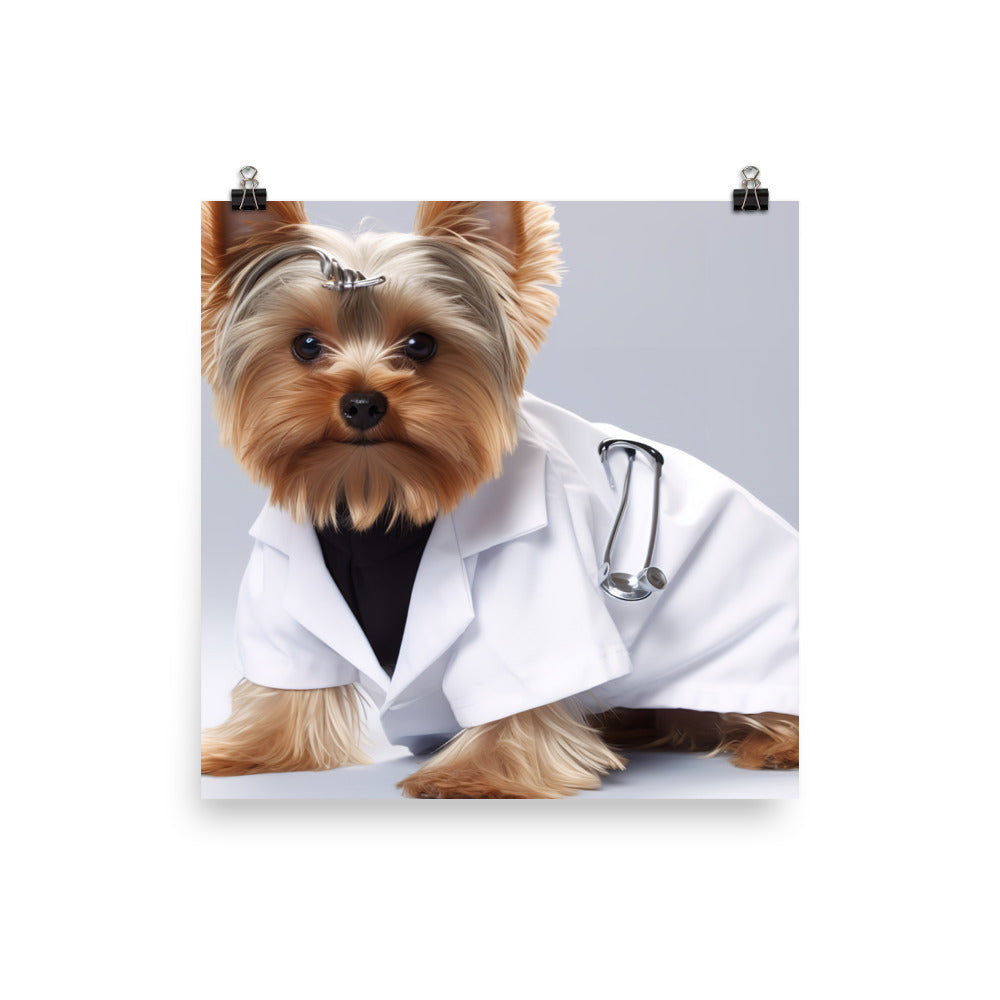 Yorkshire Terrier Doctor Photo paper poster - PosterfyAI.com
