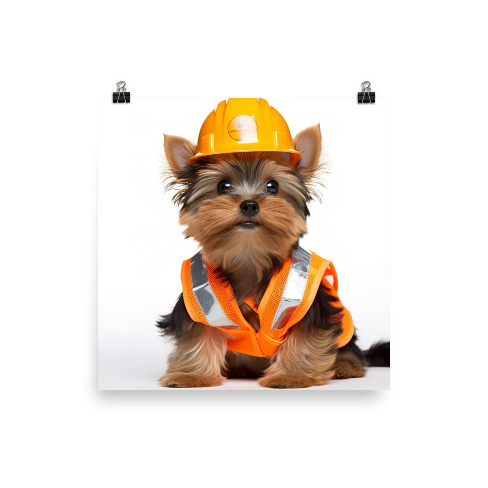 Yorkshire Terrier Contractor Photo paper poster - PosterfyAI.com