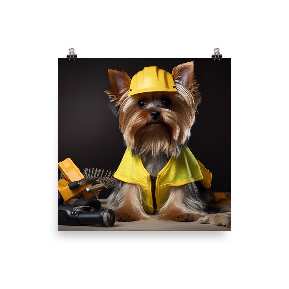 Yorkshire Terrier Contractor Photo paper poster - PosterfyAI.com