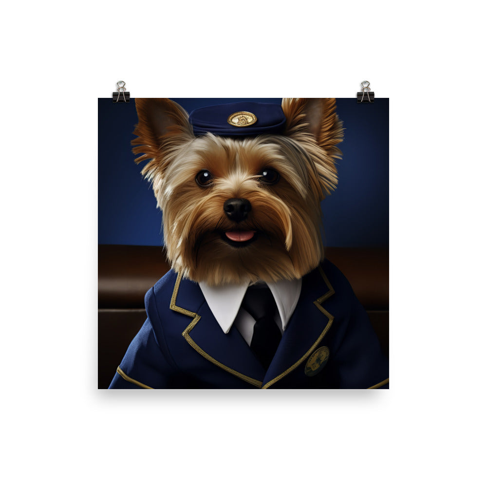 Yorkshire Terrier Cabin Crew Photo paper poster - PosterfyAI.com