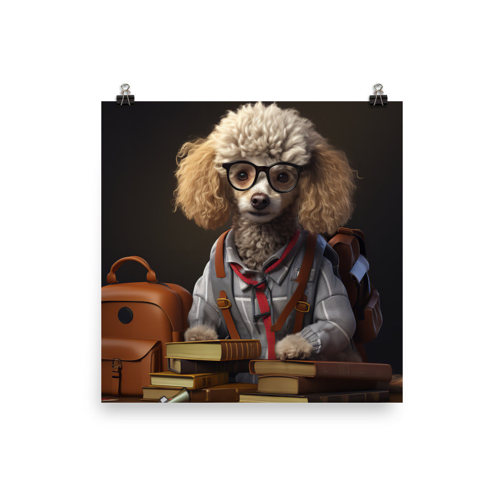 Poodle Student Photo paper poster - PosterfyAI.com